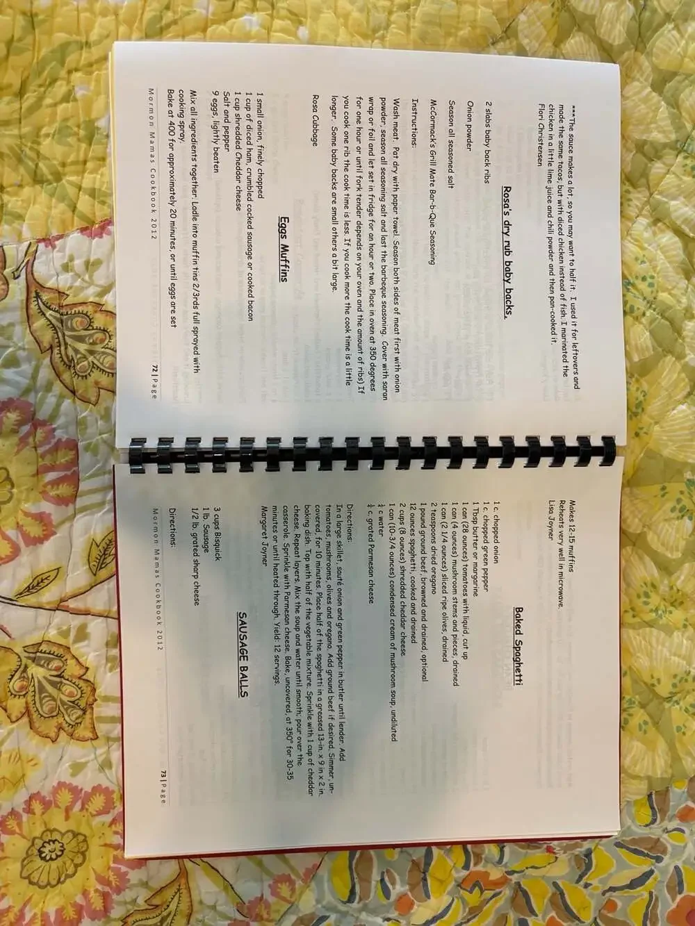 NWOT Mormon Mama's Cookbook Spiral Bound Recipe Book Athens, Georgia